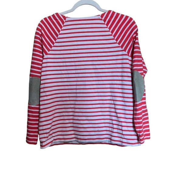 Vineyard Vines Womens Size Medium Multicolor Stripe Elbow Patch Blouse - Picture 3 of 5